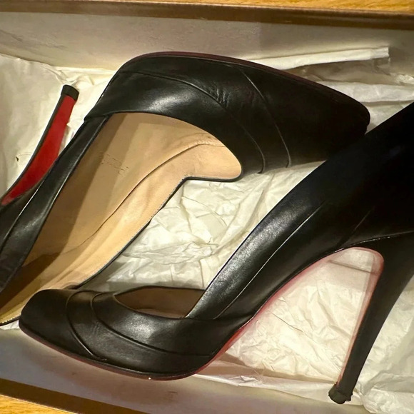 Christian Louboutin insectika 100 seta calf black pump heels size 38 - Picture 3 of 15